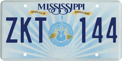 MS license plate ZKT144