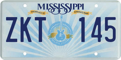 MS license plate ZKT145