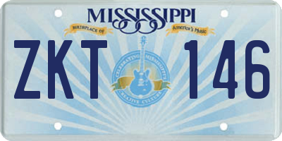 MS license plate ZKT146