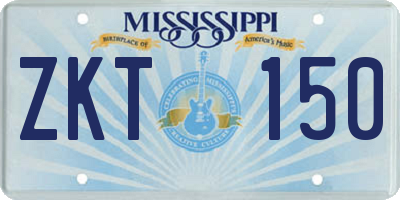 MS license plate ZKT150