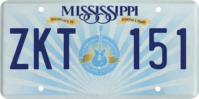 MS license plate ZKT151