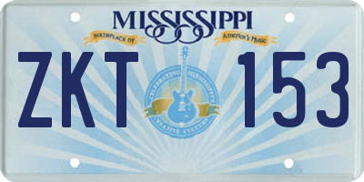 MS license plate ZKT153