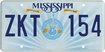 MS license plate ZKT154