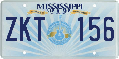 MS license plate ZKT156