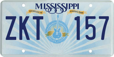 MS license plate ZKT157