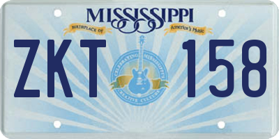 MS license plate ZKT158