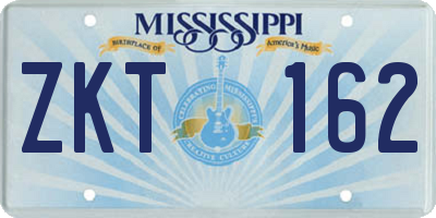MS license plate ZKT162