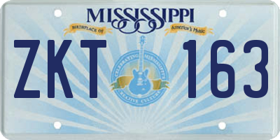 MS license plate ZKT163