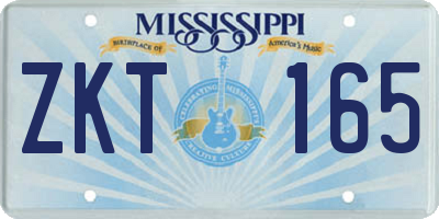MS license plate ZKT165
