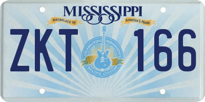 MS license plate ZKT166