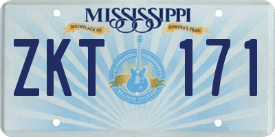 MS license plate ZKT171