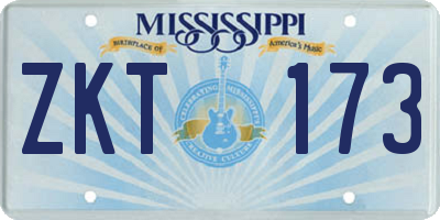 MS license plate ZKT173