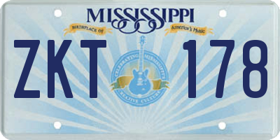 MS license plate ZKT178
