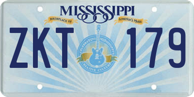 MS license plate ZKT179