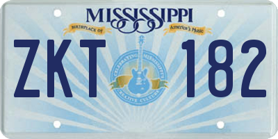 MS license plate ZKT182