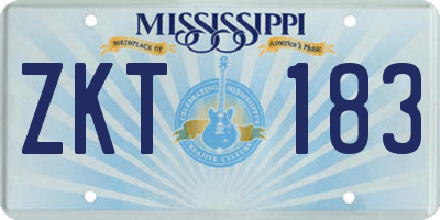 MS license plate ZKT183