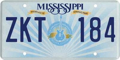 MS license plate ZKT184