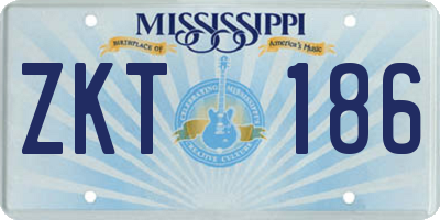 MS license plate ZKT186