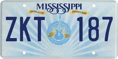MS license plate ZKT187