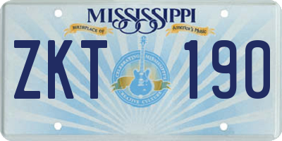 MS license plate ZKT190