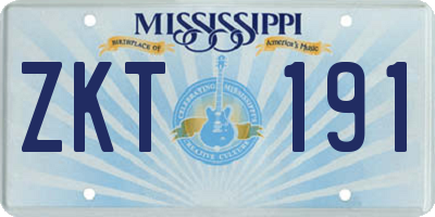 MS license plate ZKT191