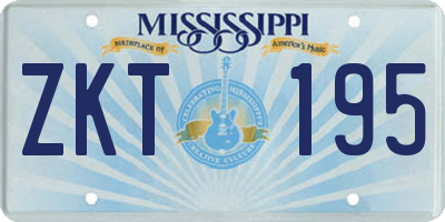MS license plate ZKT195