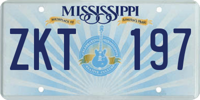 MS license plate ZKT197