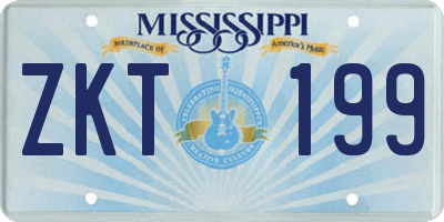 MS license plate ZKT199