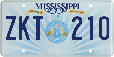 MS license plate ZKT210
