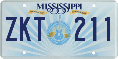 MS license plate ZKT211