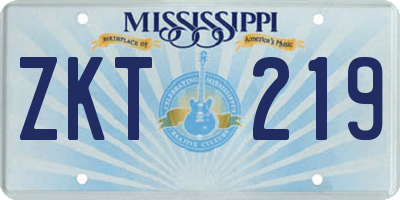 MS license plate ZKT219