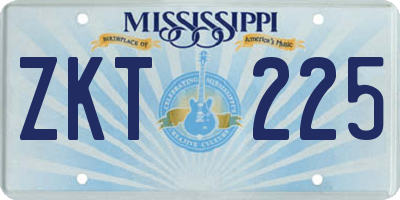 MS license plate ZKT225