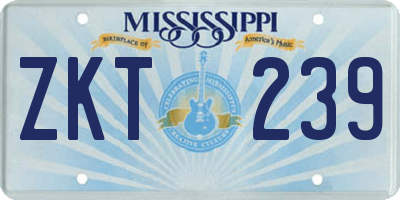 MS license plate ZKT239