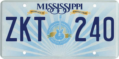 MS license plate ZKT240