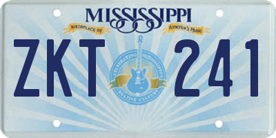 MS license plate ZKT241