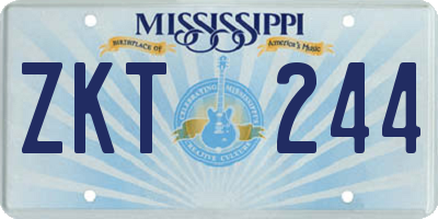 MS license plate ZKT244