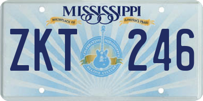 MS license plate ZKT246