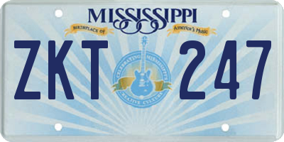 MS license plate ZKT247