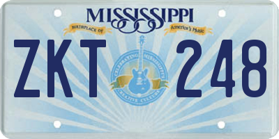 MS license plate ZKT248