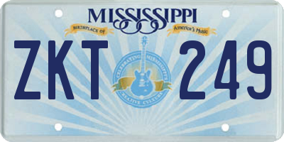 MS license plate ZKT249