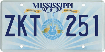 MS license plate ZKT251
