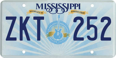 MS license plate ZKT252