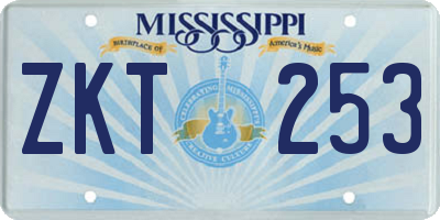 MS license plate ZKT253