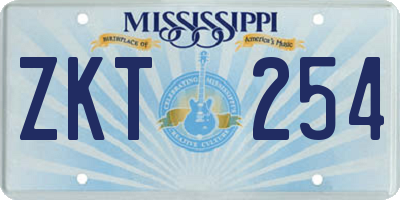 MS license plate ZKT254