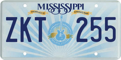 MS license plate ZKT255