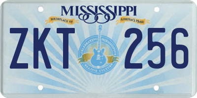 MS license plate ZKT256
