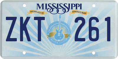 MS license plate ZKT261
