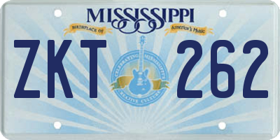 MS license plate ZKT262