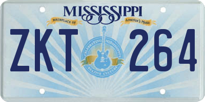 MS license plate ZKT264