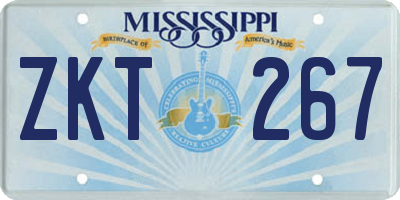 MS license plate ZKT267